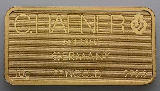 10g Goldbarren C. Hafner