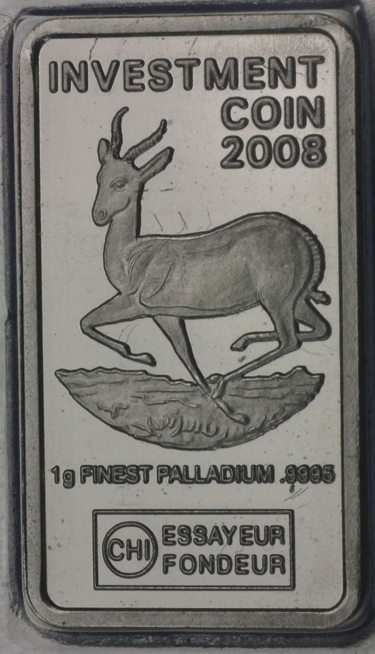1g Palladiumbarren Antilope 