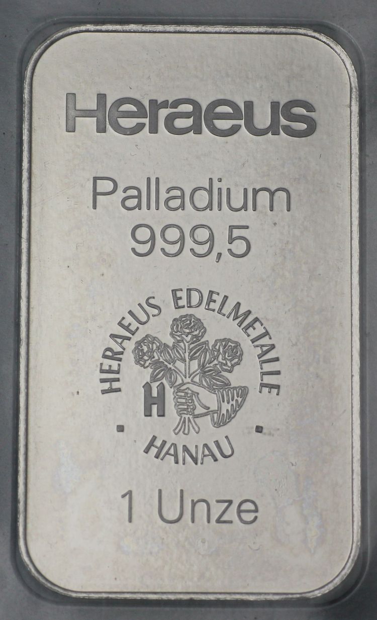 1oz Palladiumbarren Heraeus 1oz Palladiumbarren Heraeus