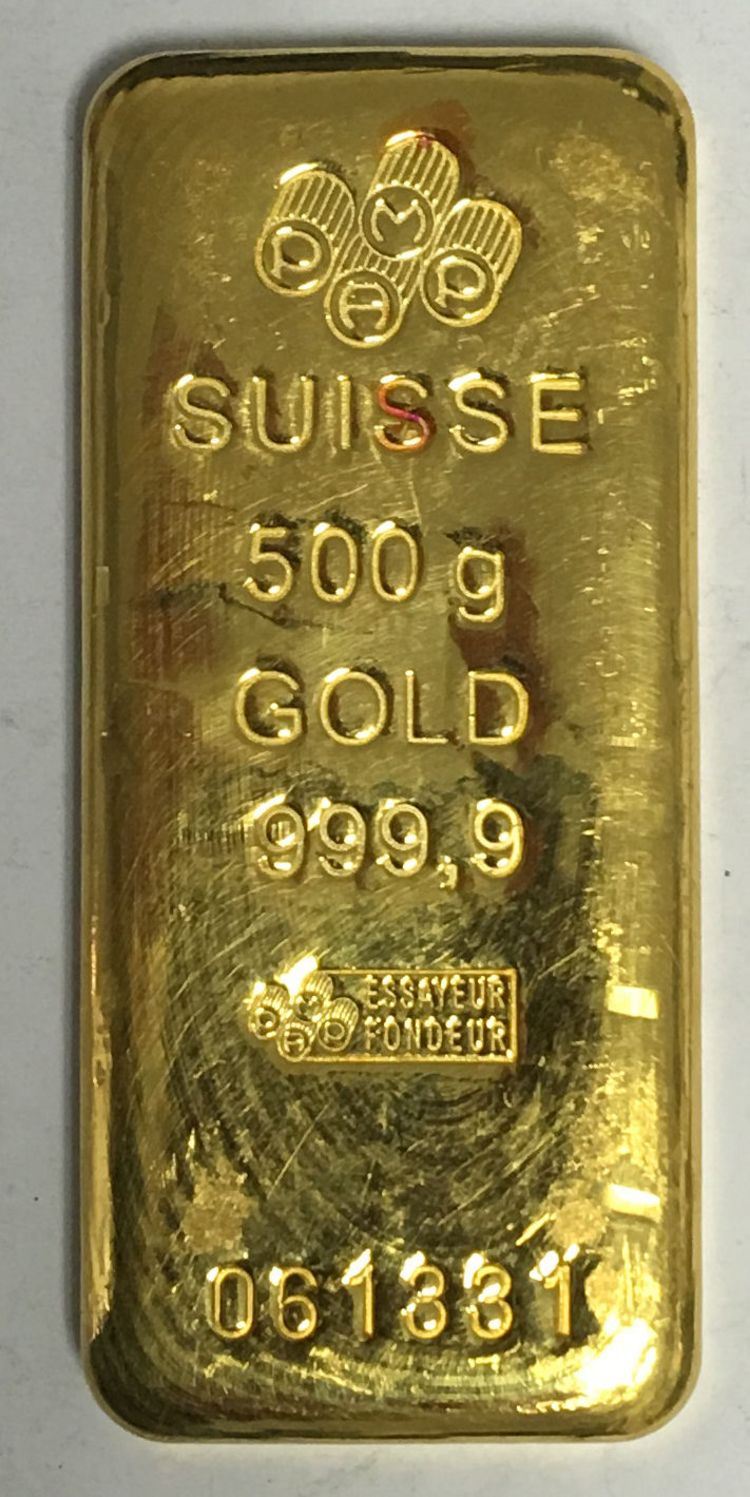 Gegossener 500g PAMP Goldbarren Gegossener 500g PAMP Goldbarren