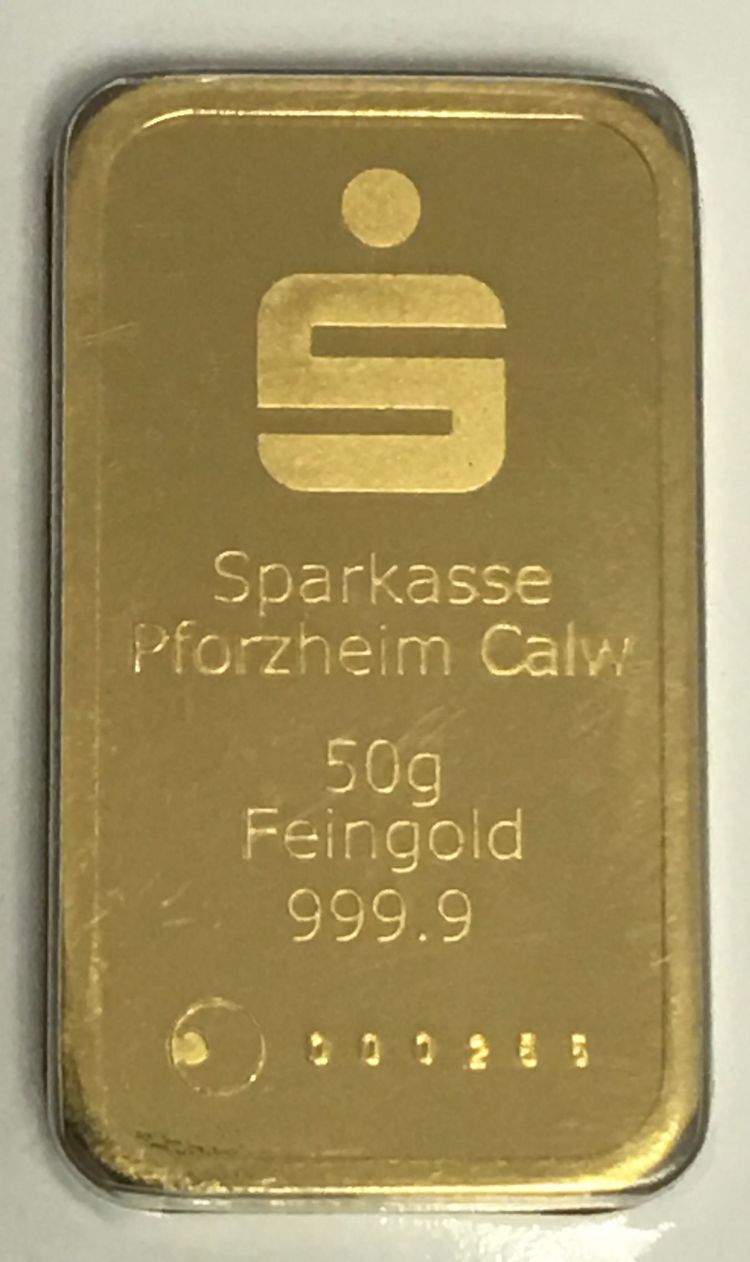 50g Feingold Sparkasse Pforzheim Calw