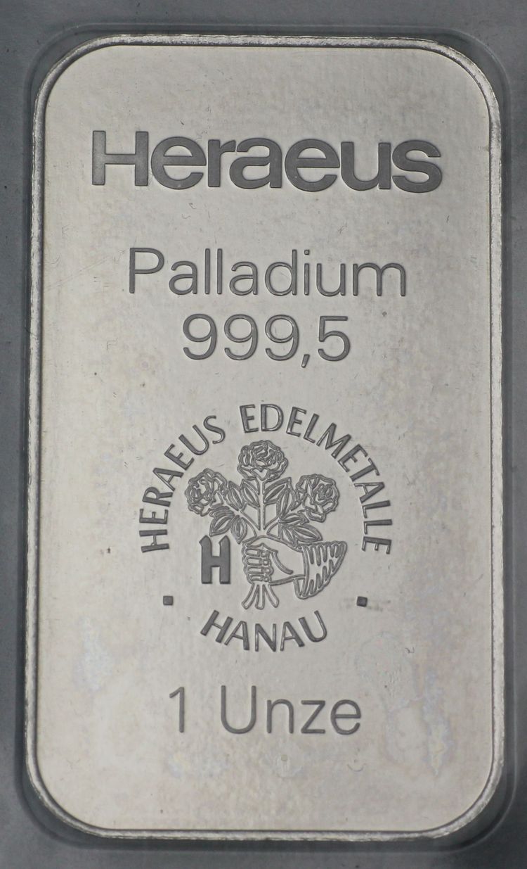 1oz Palladiumbarren Heraeus