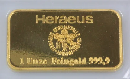 1oz Goldbarren Heraeus