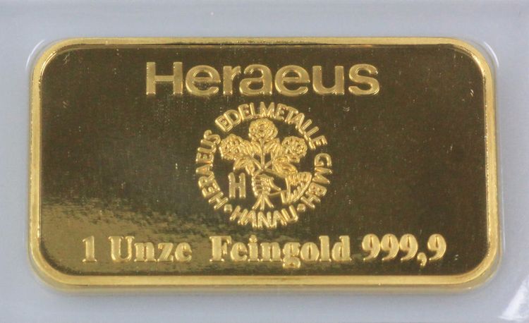 1oz Goldbarren Heraeus 1oz Goldbarren Heraeus