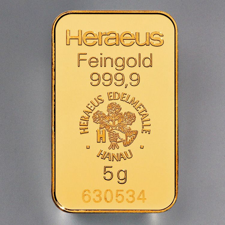 5g Goldbarren Heraeus