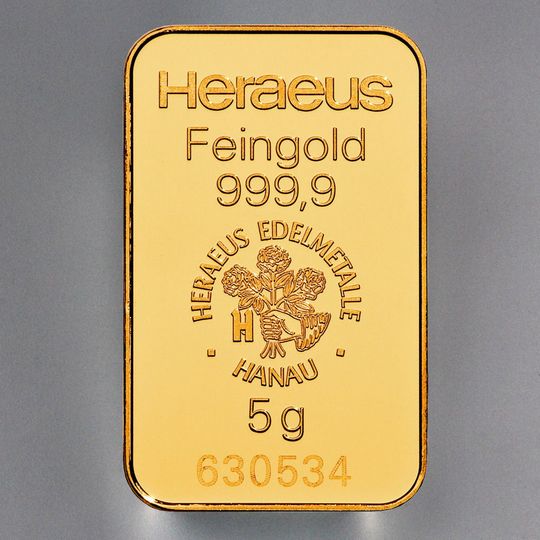 5g Goldbarren Heraeus