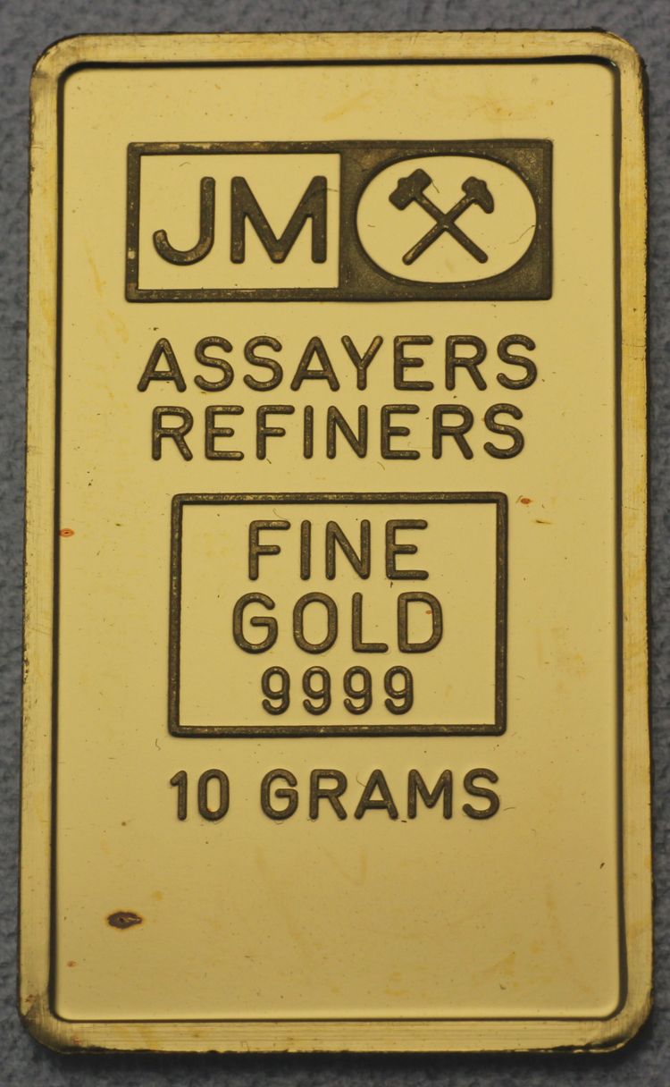 10g Johnson Matthey Goldbarren