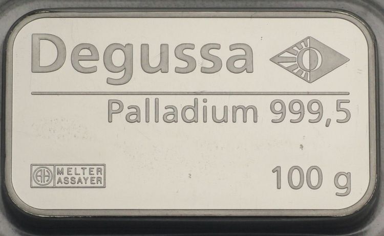 100g Palladiumbarren Degussa