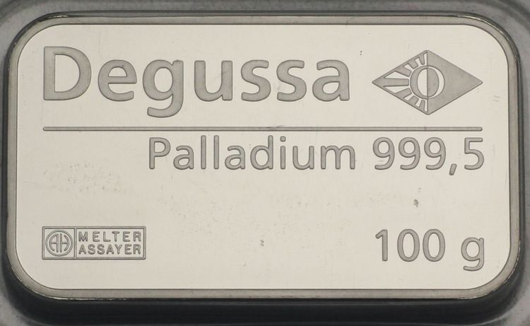 100g Palladiumbarren Degussa