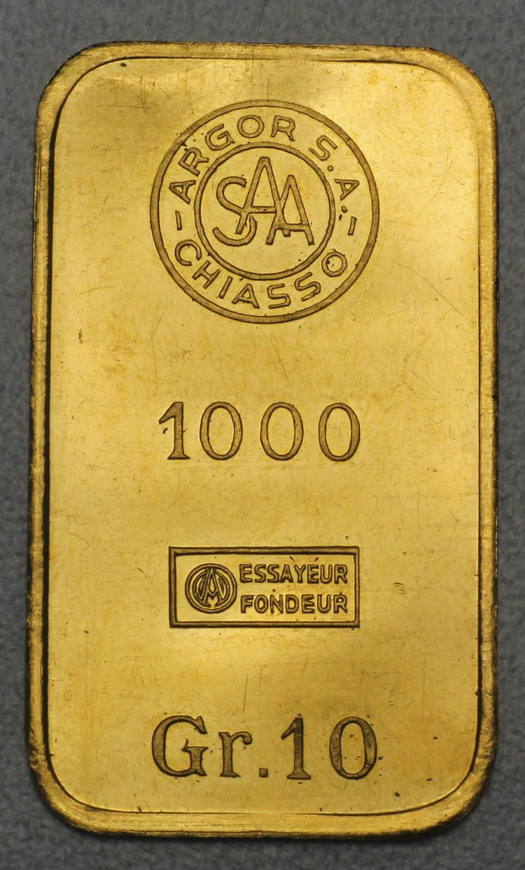 Argor Chiasso Goldbarren 10g Argor Chiasso Goldbarren 10g