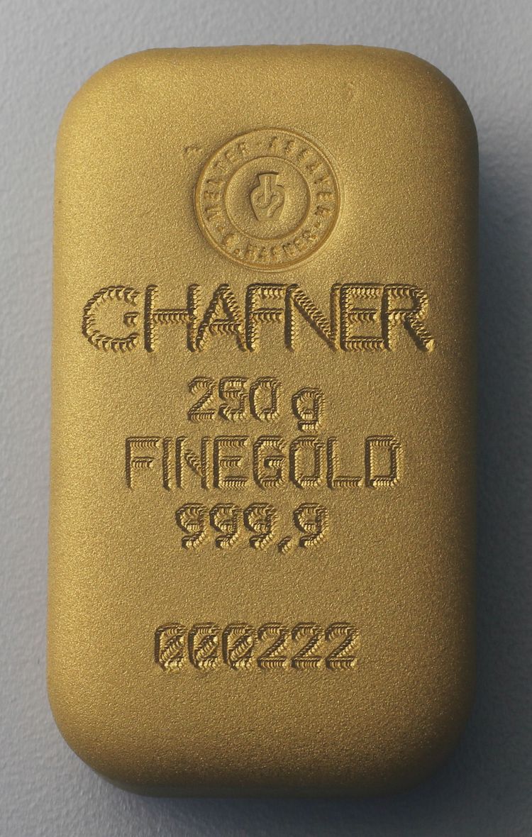 250g Goldbarren C Hafner
