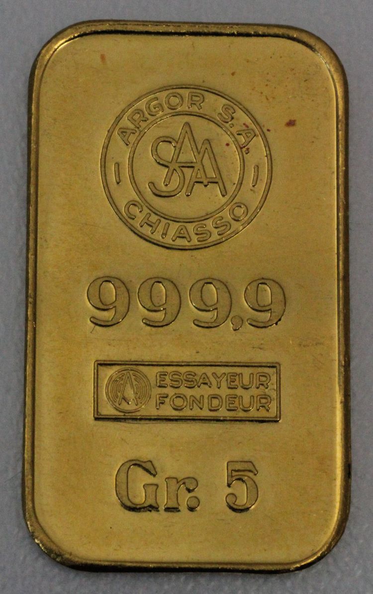 5g Goldbarren Argor-Chiasso 5g Goldbarren Argor-Chiasso