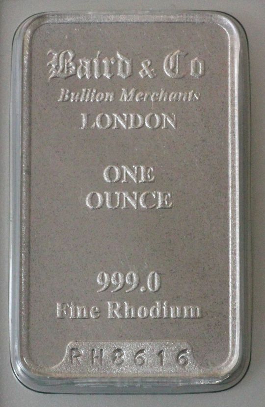 1oz Rhodiumbarren 1oz Rhodiumbarren