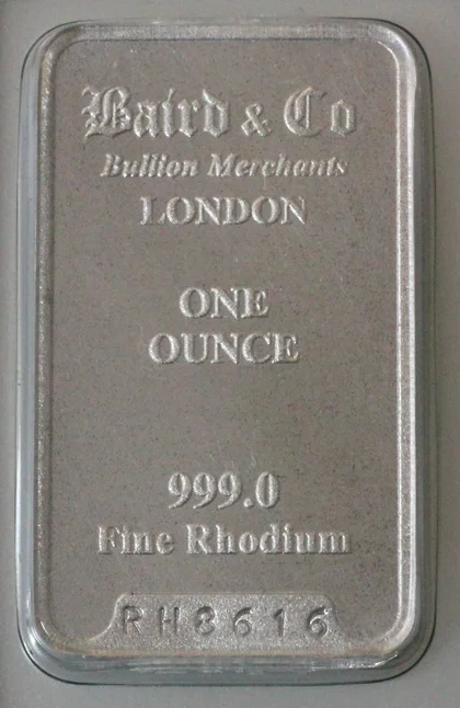 1oz Rhodiumbarren