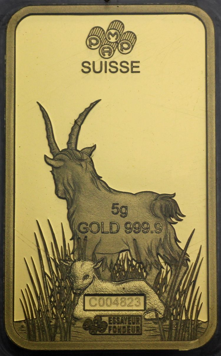 5g Goldbarren PAMP Lunar Serie Ziege 5g Goldbarren PAMP Lunar Serie Ziege