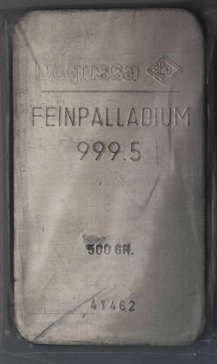 500g Palladiumbarren Degussa 500g Palladiumbarren Degussa