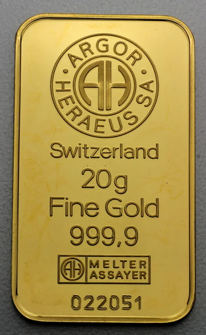 20g Goldbarren Argor-Heraeus