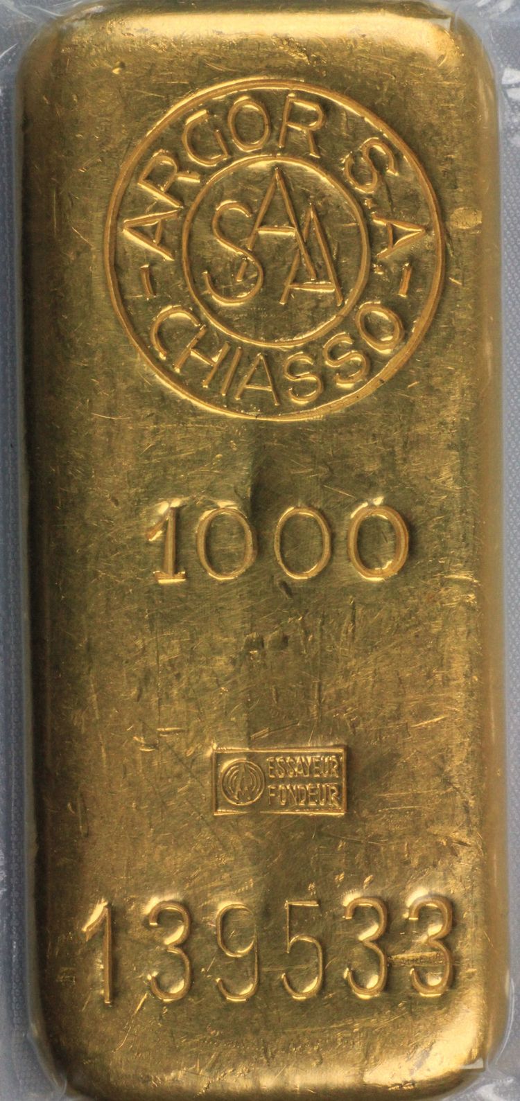 500g Argor S.A. Chiasso Goldbarren 500g Argor S.A. Chiasso Goldbarren