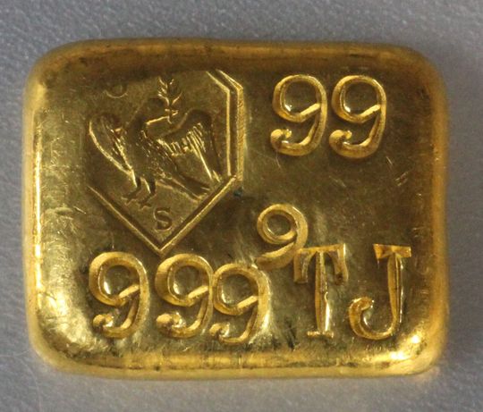 Alter Schöne Edelmetalle Goldbarren aus Belgien