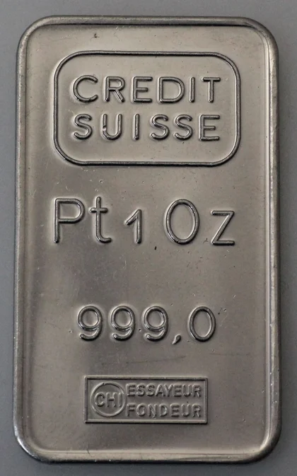 1oz Platinbarren Credit Suisse