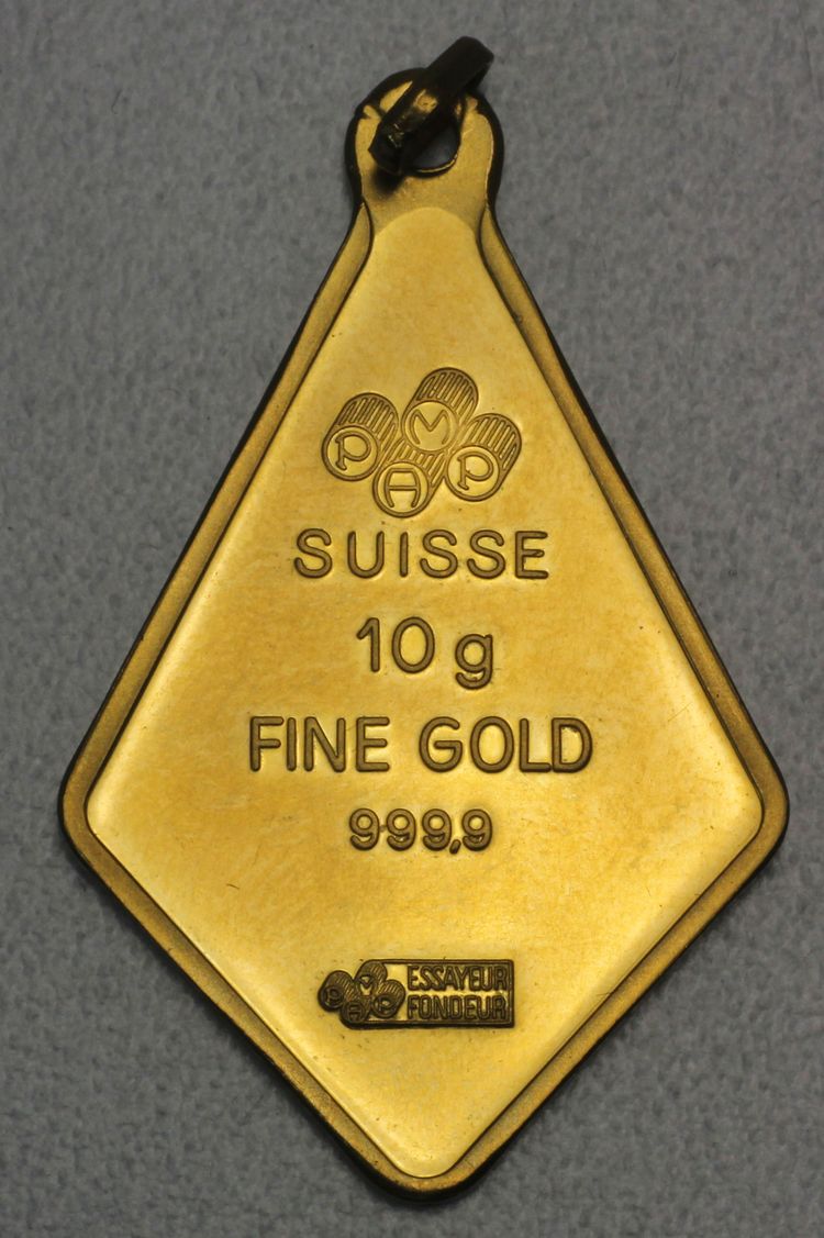 Goldbarren Anhänger 10g PAMP Goldbarren Anhänger 10g PAMP