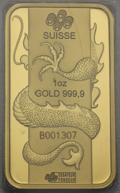 1oz Lunar Goldbarren PAMP 2012 Drache