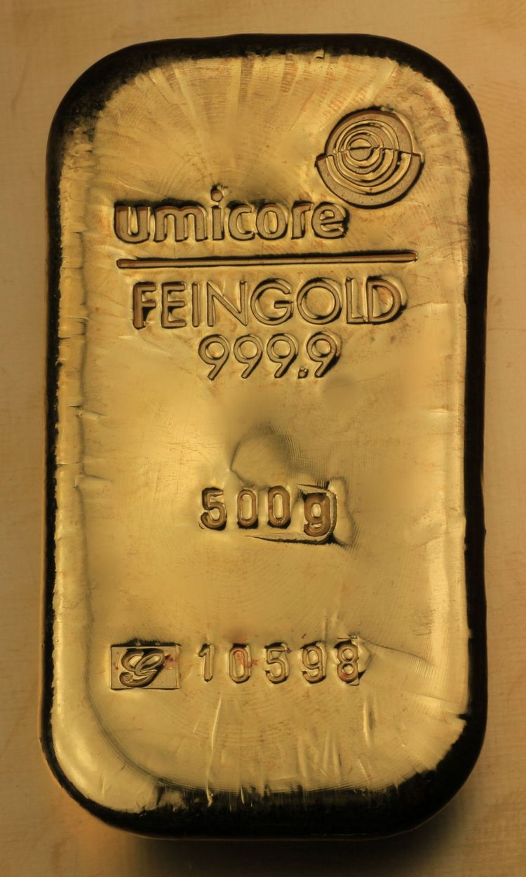 500g Umicore Goldbarren 500g Umicore Goldbarren