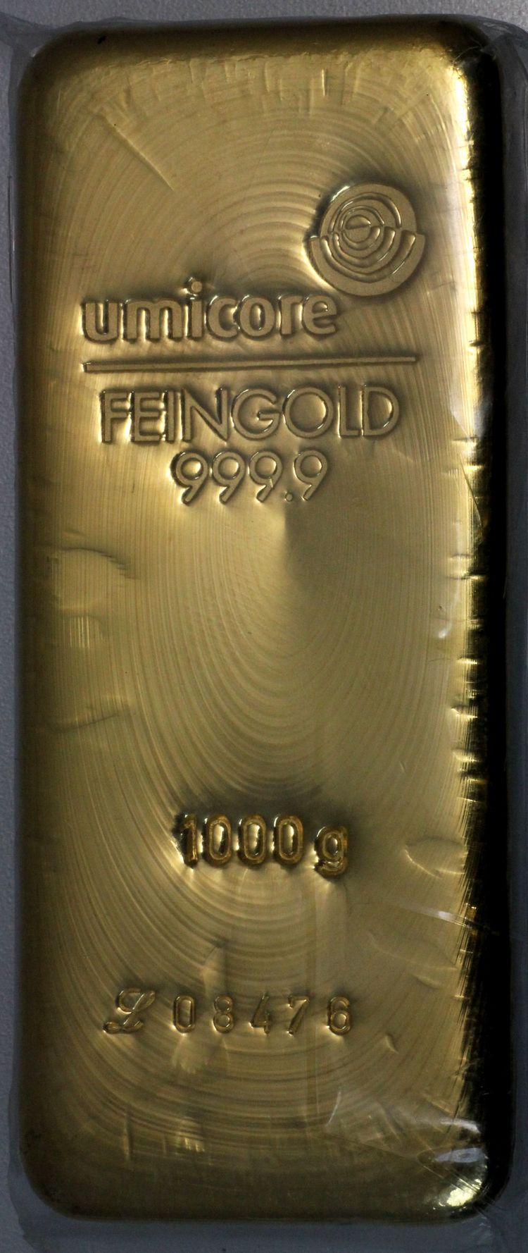 Umicore Kilobarren Gold flaches Prägeformat Umicore Kilobarren Gold flaches Prägeformat