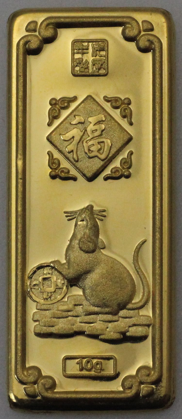 10g Goldbarren China Maus