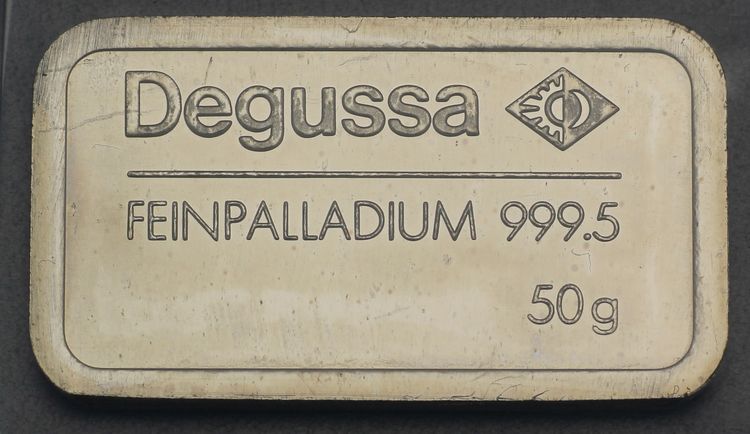 50g Palladiumbarren Degussa 50g Palladiumbarren Degussa