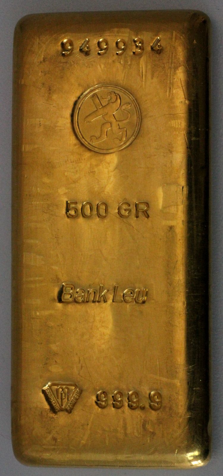 500g Goldbarren Bank Leu