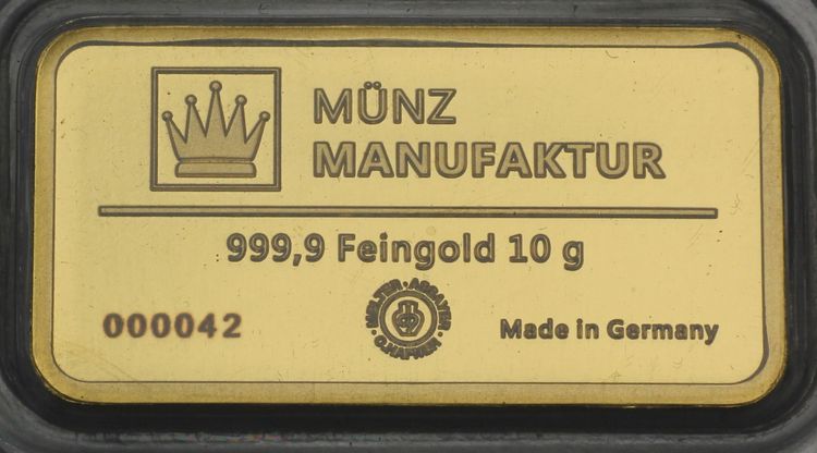 Münzmanufaktur Goldbarren 10g (C.Hafner) Münzmanufaktur Goldbarren 10g (C.Hafner)