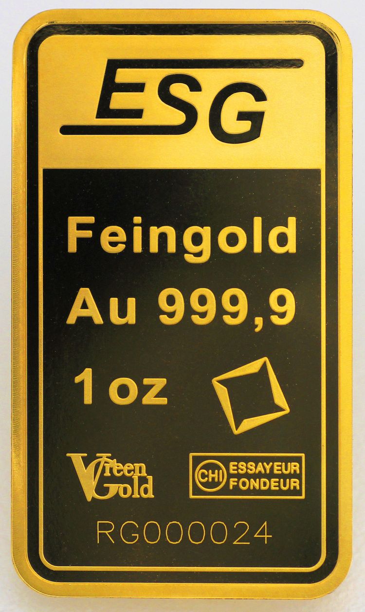 1oz Auropelli Goldbarren ESG-Valcambi