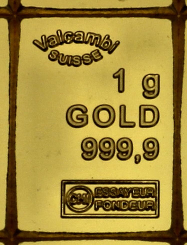 1g Gold von Valcambi CombiBar 1g Gold von Valcambi CombiBar
