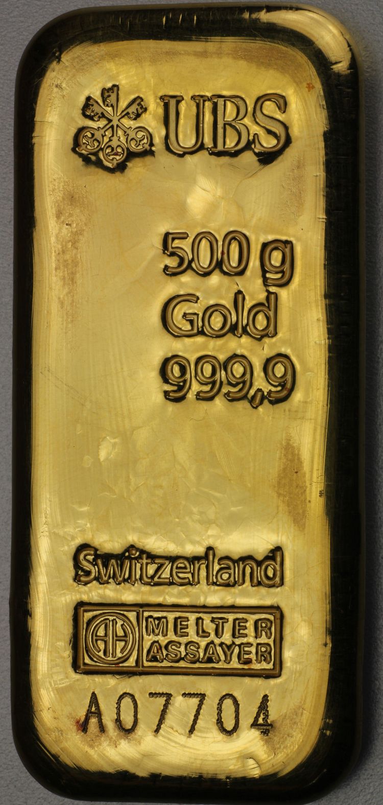 500g UBS Goldbarren