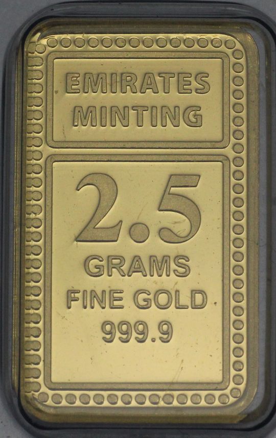 2,5g Emirates Minting Goldbarren