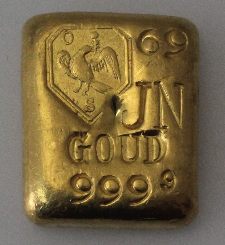 Alter gegossener 50g Goldbarren der Niederländischen Schöne Edelmetaalen B.V. Amsterdam