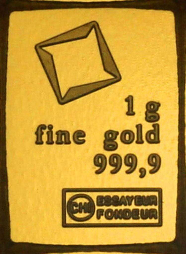 1g Goldbarren aus Valcambi CombiBar mit neuem Logo 1g Goldbarren aus Valcambi CombiBar mit neuem Logo