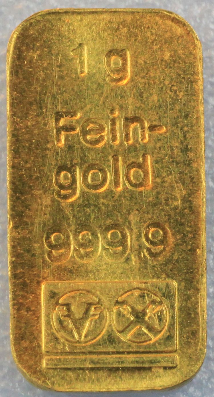 1g Goldbarren, Volksbank