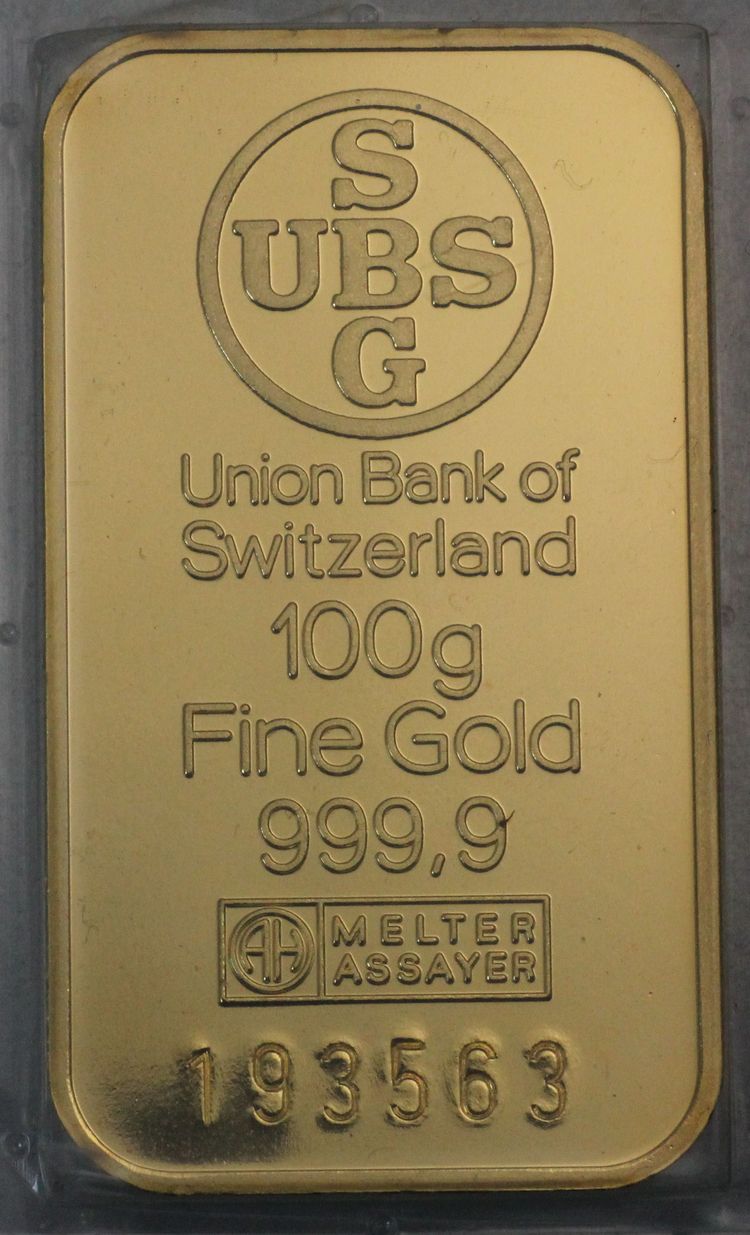 100g Goldbarren UBS