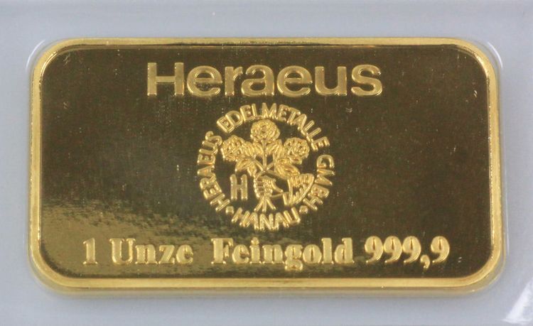 1oz Goldbarren Heraeus