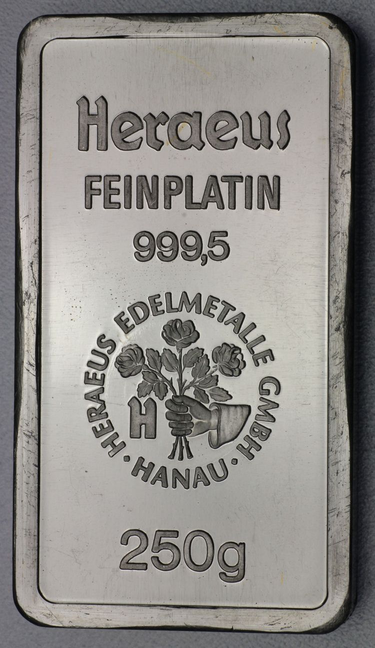 250g Platinbarren Heraeus 250g Platinbarren Heraeus