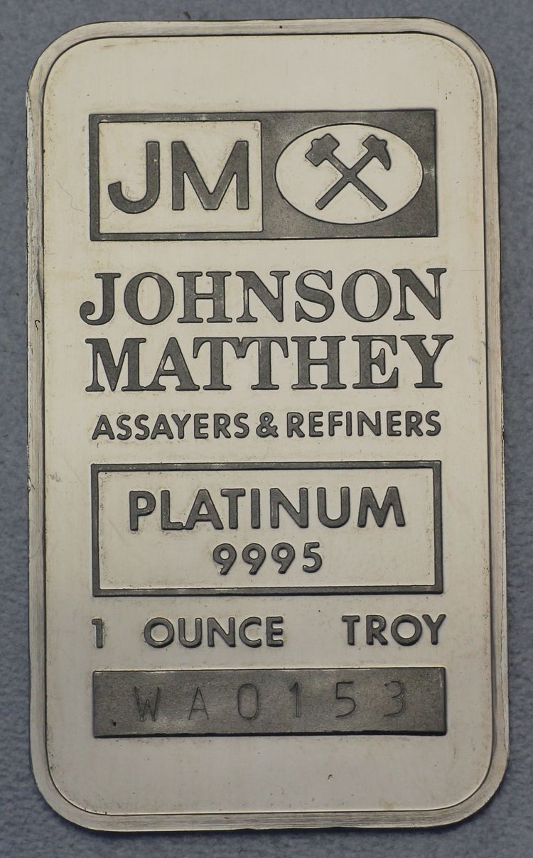 1oz Platinbarren Johnson Matthey