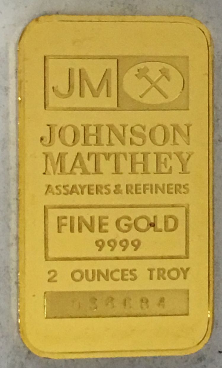 2oz Goldbarren Johnson Mattey
