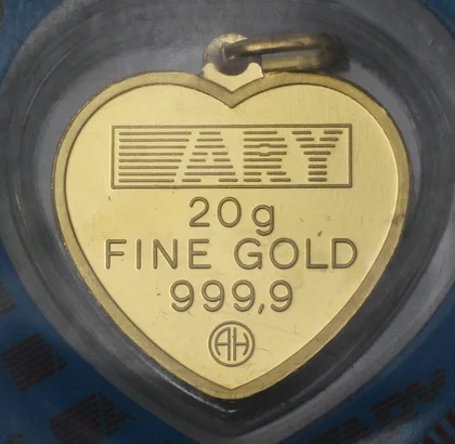 20g ARY Goldbarren-Herz Anhänger