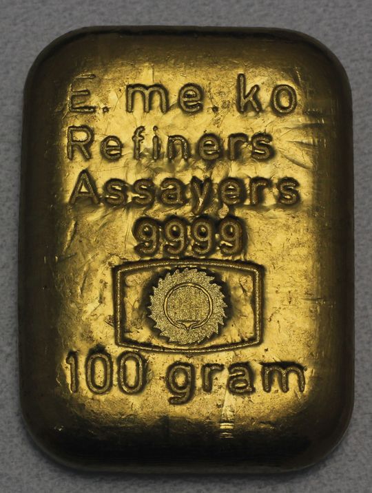 E.me.ko Refiners Goldbarren 100g