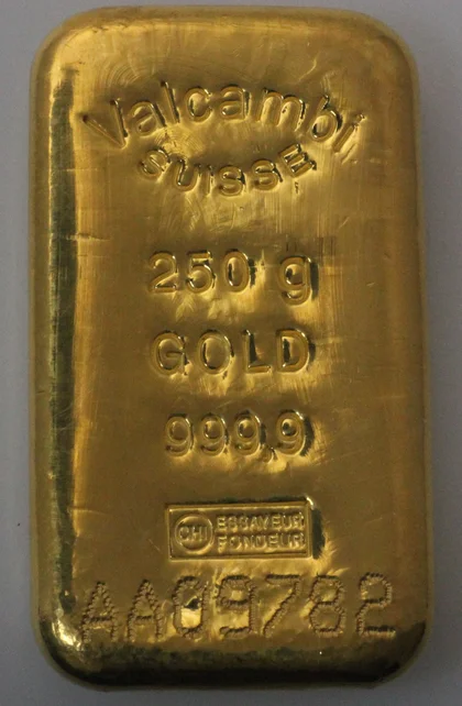 250g Valcambi Goldbarren