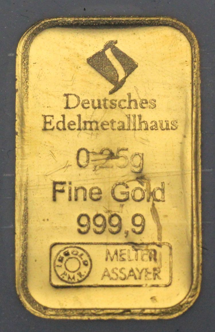 0,25g Goldbarren Deutsches Edelmetallhaus