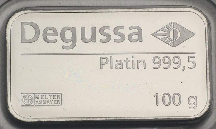 100g Platinbarren Degussa 100g Platinbarren Degussa