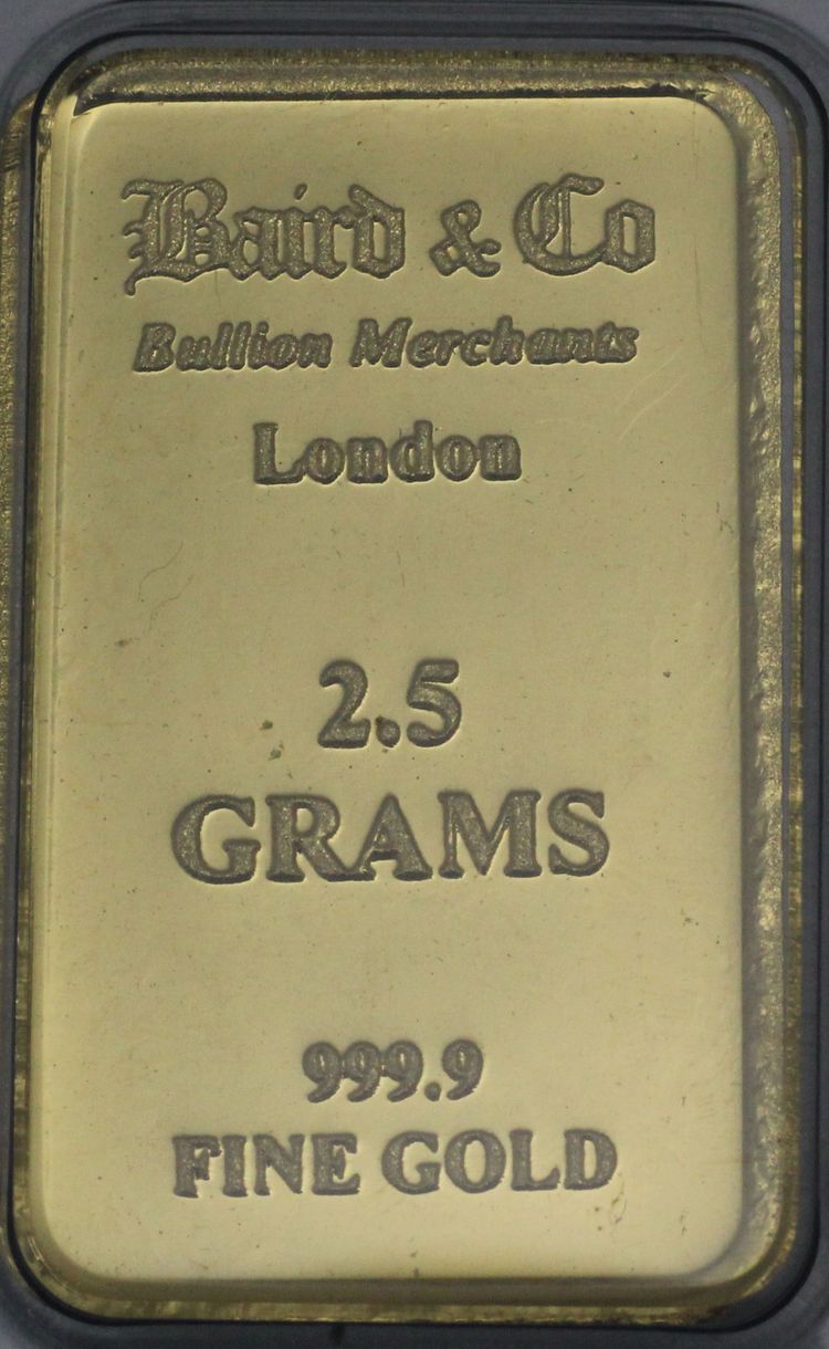 2,5g Baird & Co Goldbarren